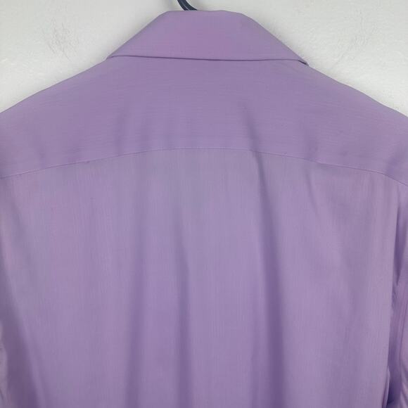 Michael Kors Mens Slim Long Sleeve Button-Up Light Purple Shirt Large 16 1/2 - Picture 6 of 10